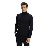 FALKE Herren Pullover Basic Roll Neck M Pu Wolle elegant klassisch für Business und Freizeit mit Rollkragen 1 Stück, Blau Night Sky 6437, L