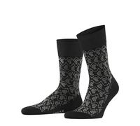 FALKE Herren Sensitive Indian Tie Pattern M SO Baumwolle mit Komfortbund 1 Paar Socken, Schwarz (Black 3000), 45-46