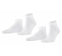 FALKE Herren Sneakersocken Happy Double Pack M Sn Baumwolle kurz einfarbig 2 Paar, Weiß White 2000, 47-50