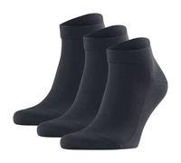 FALKE Herren Sneakersocken 3er Pack - Sensitive London, Socken, Baumwolle, Logo, einfarbig Dunkelblau 39-42
