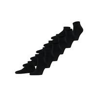 FALKE Herren Sneakersocken Happy 6-Pack M SN Baumwolle kurz einfarbig 6 Paar, Schwarz (Black 3000), 39-42