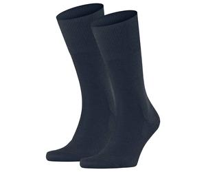 FALKE Herren Socken 2er Pack - Airport, Kurzstrumpf, Freizeit- und Business-Socken, Unifarben 47-48 Blau