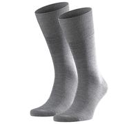 FALKE Herren Socken 2er Pack - Airport, Kurzstrumpf, Freizeit- und Business-Socken, Unifarben grau 43-44 (UK 8.5-9.5)