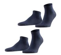 FALKE Herren Socken, 2er Pack - Happy, Sneakersocken, Baumwolle Dunkelblau 43-46