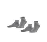 FALKE Herren Socken, 2er Pack - Happy, Sneakersocken, Baumwolle Grau 39-42