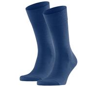 FALKE Herren Socken 2er Pack - Sensitiv Berlin, Kurzstrumpf, Komfortbund, Uni 47-50 Blau