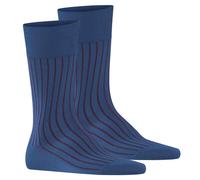FALKE Herren Socken 2er Pack - Shadow, Strümpfe, Baumwolle, Logo, lang, einfarbig Blau/Bordeaux 43-44