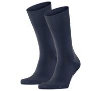 FALKE Herren Socken 2er Pack - Tiago, Strümpfe, Baumwolle, Logo, lang, einfarbig Blau / 45-46 45-46 Blau