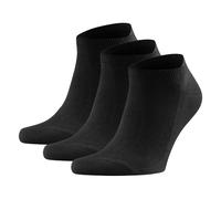 FALKE Herren Socken 3er Pack - Family Sneaker, Anti-Slip-System, Baumwollmischung, Uni Schwarz / 39-42 39-42 Schwarz