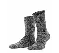 Falke Tagessocke Brooklyn Crew – Bootsock, Grobstrick-Optik, schwarz, Herren, Gr. 47-50, 1 Paar