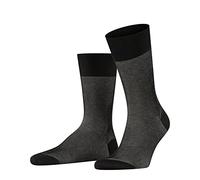 FALKE Herren Socken Fine Shadow M SO Baumwolle gemustert 1 Paar, Schwarz (Black 3000), 43-44