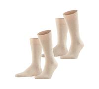 FALKE Herren Socken Happy Double Pack M So Baumwolle einfarbig 2 Paar, Beige Sand Melange 4650, 43-46
