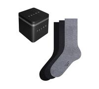 FALKE Herren Socken Happy Box Uni Multipack M So Baumwolle einfarbig 3 Paar, Mehrfarbig Black Grey Mix 0010, 39-42