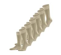 FALKE Herren Socken Happy Multipack M So Baumwolle einfarbig 6 Paar, Beige Sand Melange 4650, 43-46