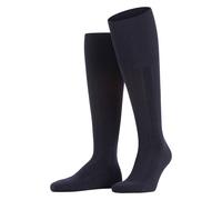 FALKE Herren Lhasa Rib M KH Wolle Kaschmir lang einfarbig 1 Paar Kniestrümpfe, Blau (Dark Navy 6375) neu-umweltfreundlich, 39-42