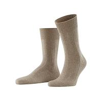 FALKE Herren Socken Lhasa Rib M SO Wolle Kaschmir einfarbig 1 Paar, Braun (Nutmeg Melange 5410), 39-42
