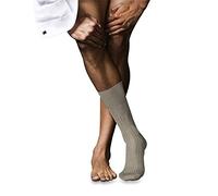 FALKE Herren Socken No. 10 M SO Pure Fil d´Écosse Baumwolle einfarbig 1 Paar, Beige (Wheat Melange 4087), 43-44