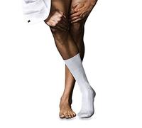 FALKE Herren Socken No. 10 M SO Pure Fil d´Écosse Baumwolle einfarbig 1 Paar, Weiß (White 2000), 43-44