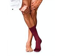 FALKE Herren Socken No. 6 M So Wolle Seide einfarbig 1 Paar, Rot Barolo 8596, 43-44
