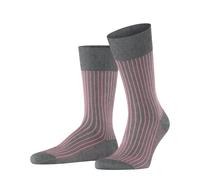 FALKE Herren Socken Oxford Stripe M So Baumwolle gemustert 1 Paar, Grau Steel Melange 3165, 43-44