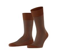 Falke Herren Socken Oxford Stripe Baumwolle gestreift Braun (Terracotta 5035) 45-46 1 Paar