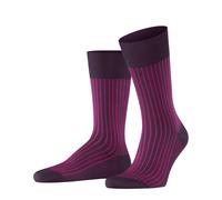 FALKE Herren Socken Oxford Stripe M So Baumwolle gemustert 1 Paar, Lila Aubergine 8282, 41-42