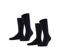 FALKE Herren Socken Swing Multipack M So Baumwolle einfarbig 2 Paar, Blau Dark Navy 6370, 39-42