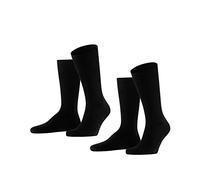 FALKE Herren Socken Swing Multipack M So Baumwolle einfarbig 2 Paar, Schwarz Black 3000, 43-46