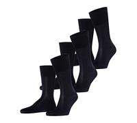 FALKE Herren Socken Tiago 3-Pack M SO Fil D'Ecosse Baumwolle einfarbig 3 Paar, Blau (Dark Navy 6370), 45-46
