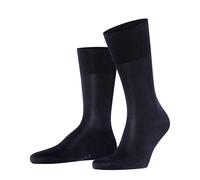 FALKE Herren Socken - Tiago, Strümpfe, Baumwolle, Logo, lang, einfarbig 45-46 Blau
