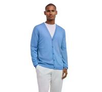 FALKE Herren Strickjacke Basic New Merino Cardigan M Cr Wolle weich elegant klassisch für Business und Freizeit 1 Stück, Blau Sky Blue 6876, XXL