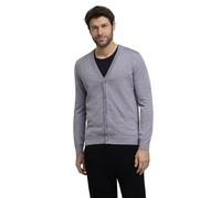 FALKE Herren Strickjacke Basic New Merino Cardigan M Cr Wolle weich elegant klassisch für Business und Freizeit 1 Stück, Grau Mid Grey Melange 3530, M