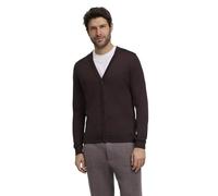 FALKE Herren Strickjacke Basic New Merino Cardigan M Cr Wolle weich elegant klassisch für Business und Freizeit 1 Stück, Braun Dark Brown 5450, XL