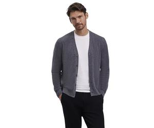 FALKE Herren Strickjacke Luxury M CR Kaschmir weich hautfreundlich 1 Stück, Grau (Dark Grey -Heather Melange 3278), XL