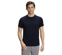 FALKE Herren T-Shirt Basic Round Neck M S/s Sh Baumwolle weich kurzarm bequem sehr leicht 1 Stück, Blau Space Blue 6116, L