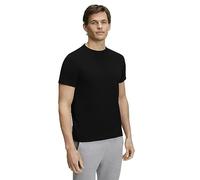 FALKE Herren T-Shirt Basic Round Neck M S/s Sh Baumwolle weich kurzarm bequem sehr leicht 1 Stück, Schwarz Black 3000, L