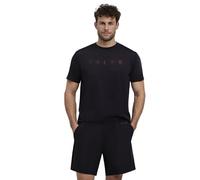 FALKE Herren T-Shirt Training Logo M S/s Sh Funktionsmaterial feuchtigkeitsregulierend maximale Bewegungsfreiheit 1 Stück, Schwarz Black 3000, L