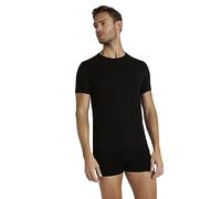 FALKE Herren Unterwäsche Daily ClimaWool Crew Neck M S/S SH Wolle Lyocell schnelltrocknend 1 Stück, Schwarz (Black 3000), S