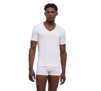 FALKE Herren Unterwäsche Daily Comfort 2-Pack V Neck M S/S TS Baumwolle atmungsaktiv 2 Stück, Weiß (White 2000), L