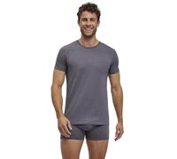 FALKE Herren Daily Comfort 2-Pack Round Neck M S/S TS Baumwolle atmungsaktiv 2 Stück Unterwäsche, Grau (Dark Grey-Heather 3278), 3XL (2er Pack)