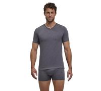 FALKE Herren Unterwäsche Daily Comfort Multipack V Neck M S/s Ts Baumwolle atmungsaktiv 2 Stück, Grau Dark Grey Heather 3278, 3XL