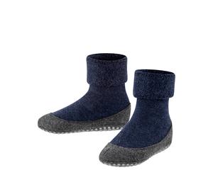 FALKE Kinder Hausschuhe - Cosyshoe, Pantoffeln, Anti-Rutsch, Schurwolle 31-32 Blau
