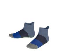 FALKE Unisex Kinder Stoppersocken Colour Block K HP Baumwolle rutschhemmende Noppen 1 Paar, Blau (Blau Melange 6667) neu - umweltfreundlich, 31-34