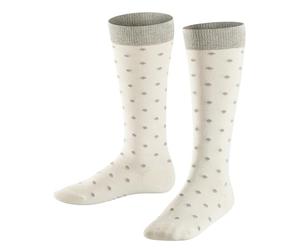 FALKE Kinder Kniestrümpfe Glitter Dot - 84% Baumwolle, 1 Paar, Weiß (Off-White 2040), Größe: 19-22