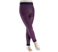 FALKE Kinder Leggings Glitter Stripe, Baumwollmischung, 1 Stück, Blau (Marine 6120), Größe: 98-104