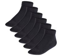 FALKE Kinder Sneakersocken, 6er Pack - Happy, Kurzsocken, einfarbig 23-26 Schwarz
