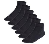 FALKE Kinder Sneakersocken, 6er Pack - Happy, Kurzsocken, einfarbig Schwarz 39-42