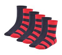 FALKE Kinder Socken, 6er Pack - Happy Stripe, Kurzsocken, gestreift Blau/Rot 39-42