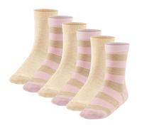 FALKE Kinder Socken, 6er Pack - Happy Stripe, Kurzsocken, gestreift Rosa/Beige 27-30