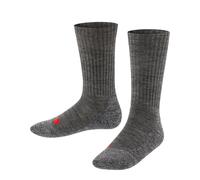 FALKE Unisex Kinder Socken Active Warm K So Wolle Funktionsmaterial dick atmungsaktiv einfarbig 1 Paar, Grau Asphalt Melange 3180, 23-26